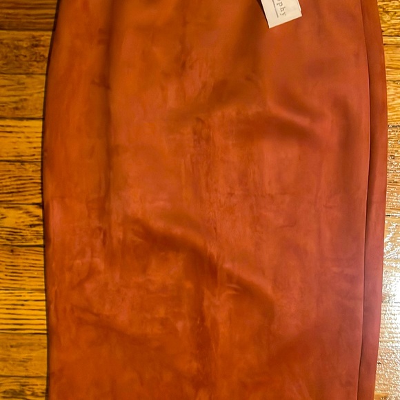 Philosophy Rust Suede Pencil Skirt - Picture 2 of 2